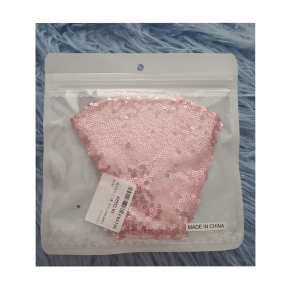💥New Rose Pink Glitter Sequin Mask - Picture 4 of 4